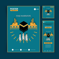 illustration of hajj moment for moslem tradition