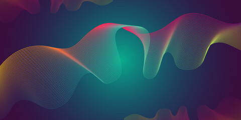 Abstract wavy stripes colorful background. Shiny moving lines design element. Modern colorful gradient flowing wave lines vector illustration. 