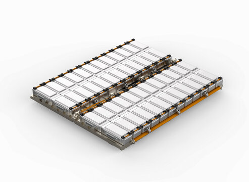 Electric Car Battery Or Pack Of Battery Cells Module