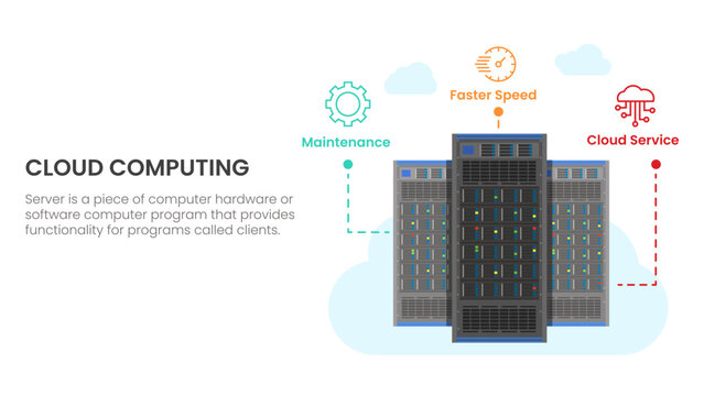 Server Database Cloud Computing Infographic Concept For Slide Presentation With 3 Point List