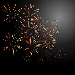 fireworks on the black background