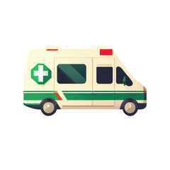 Naklejka premium Modern flat design of Transport public transportable ambulance for transportation in city.