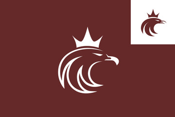 Illustration vector graphic of eagle head with crown