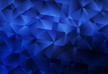 Dark BLUE vector polygonal template.