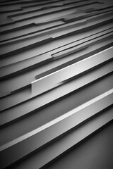 Obraz premium Futuristic looking grey metallic surface in diagonal ridges as a background, Generative AI Illustration