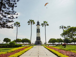 Faro de la Marina, malecón Cisneros, Miraflores, en Lima Peru, Sudamérica