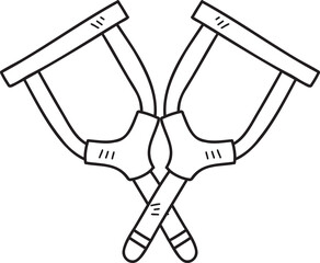 Hand Drawn crutches illustration