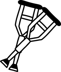 Hand Drawn crutches illustration
