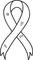 Hand Drawn mourning ribbon illustration