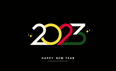 The creative design for the new year 2023 celebration is isolated on black background. Vector