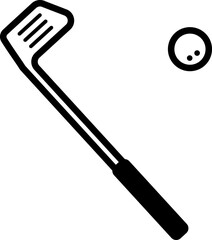 ゴルフのシンプルなモノクロイラスト