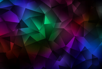 Fototapeta premium Dark Multicolor vector low poly background.