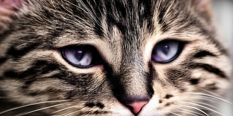 Generative AI cat eyes close up and detailed