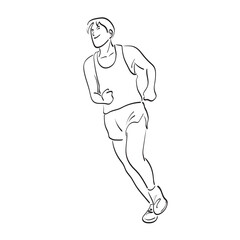 line art man running illustration vector hand drawn isolated on white background