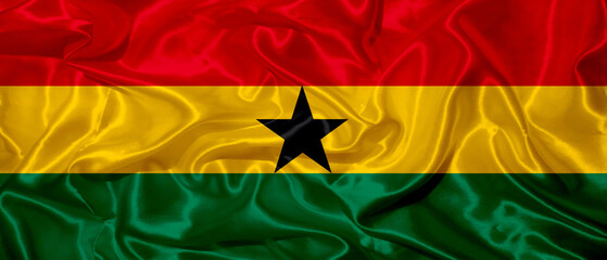 ghana wavy flag design - obrazy, fototapety, plakaty