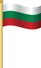 Flag of Bulgaria,Bulgaria flag Golden waving isolated vector illustration eps10.