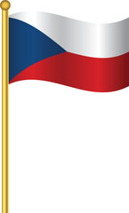Flag of Czech Republic,Czech Republic flag Golden waving isolated vector illustration eps10.