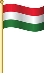 Flag of Hungary,Hungary flag Golden waving isolated vector illustration eps10.
