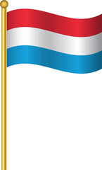Flag of Luxembourg, Luxembourg flag Golden waving isolated vector illustration eps10.