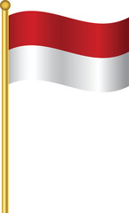 Flag of Monaco, Monaco flag Golden waving isolated vector illustration eps10.