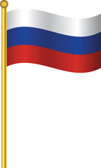 Flag of Russia, Russia flag Golden waving isolated vector illustration eps10.