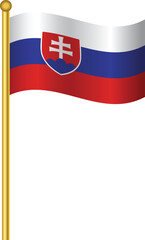 Flag of Slovakia, Slovakia flag Golden waving isolated vector illustration eps10.