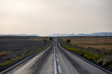 asphalt road and turkey landscape