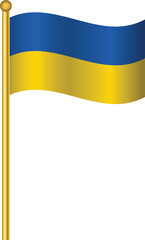 Flag of Ukraine, Ukraine flag Golden waving isolated vector illustration eps10.