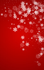 Obraz na płótnie Canvas Gray Snowfall Vector Red Background. Sky