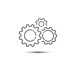 gear icon, Gear Settings thin line symbol, cogwheel