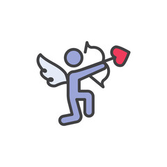 Cupid with arrow filled outline icon