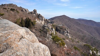 Fototapeta na wymiar The landscape of Geumsansa Temple in Namhae, South Korea
