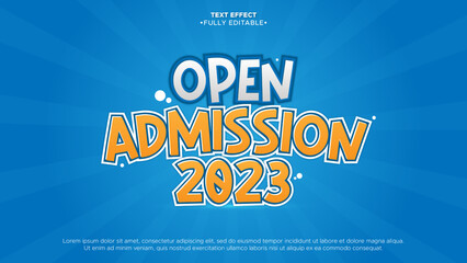open admission editable text effect