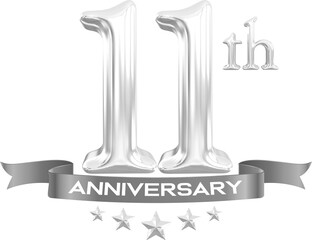 11th year anniversary silver number