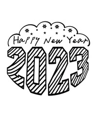 Happy New Year SVG , SVG, PNG, PDF,jpg,png,Happy New Year svg, New Years Eve svg, New Year svg, dxf, png, Shirt Design, Print, Cut File, Cricut, Silhouette, Download,Happy New Year 2023 Svg,Hello 2023
