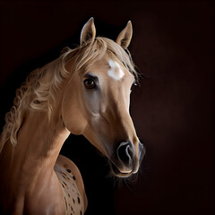 Palomino Colored Horse with Light Mane. Generative ai

