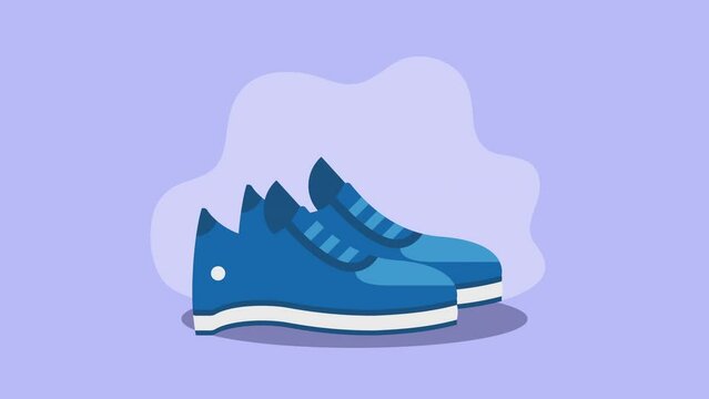 blue tennis shoes sport animation