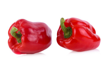 sweet red bell pepper on a white background