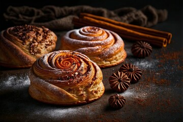 Obraz na płótnie Canvas Cinnamon danish pastries