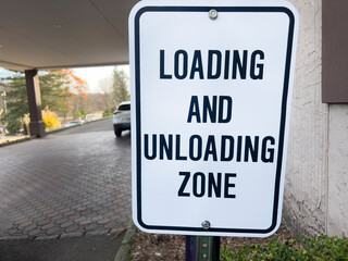 Loading and unloading zone sign