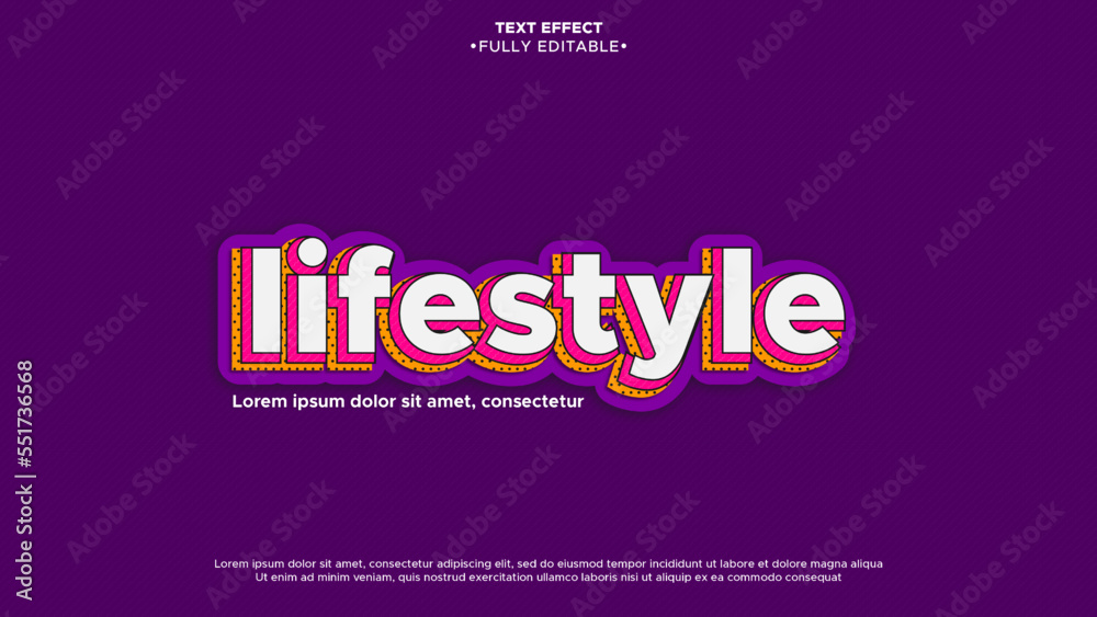 Poster modern and simple text effect with halftone effect and 3d shadow style