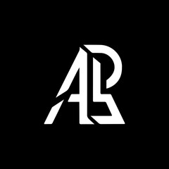 letter alp monogram logo, black and white
