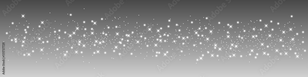 Poster glittering vector dust on a transparent background. white sparkling lights. christmas holiday glow p