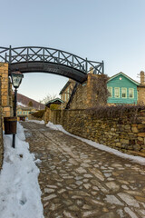 view of snowy Nymfaio florinas  the picturesque traditional village of north Greece also known for ...