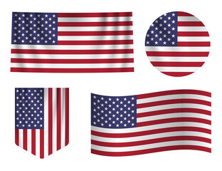 Obraz premium Illustration of the USA national flag isolated.