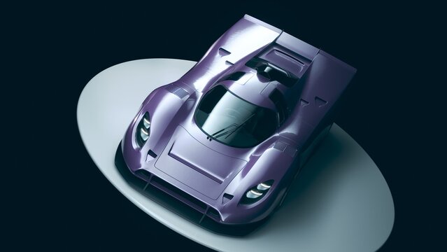 3D rendering of a brand-less generic concept car	