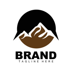 Mountain Logo, Vector Mountain Climbing, Adventure, Design For Climbing, Climbing Equipment, And Brand With Mountain Logo