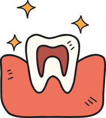 Hand Drawn teeth and gums illustration © toonsteb