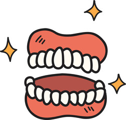 Hand Drawn teeth and gums illustration © toonsteb