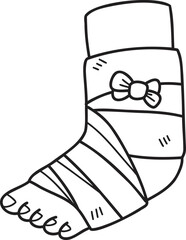 Hand Drawn Splint foot illustration